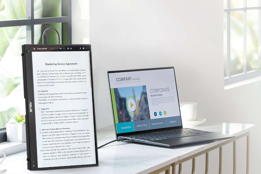 Monitor ASUS ZenScreen MB16AHG 15.6 cali 1366x768px IPS przenośny mobilny uniwersalny windows okablowanie wyposażenie lekoość szegóły