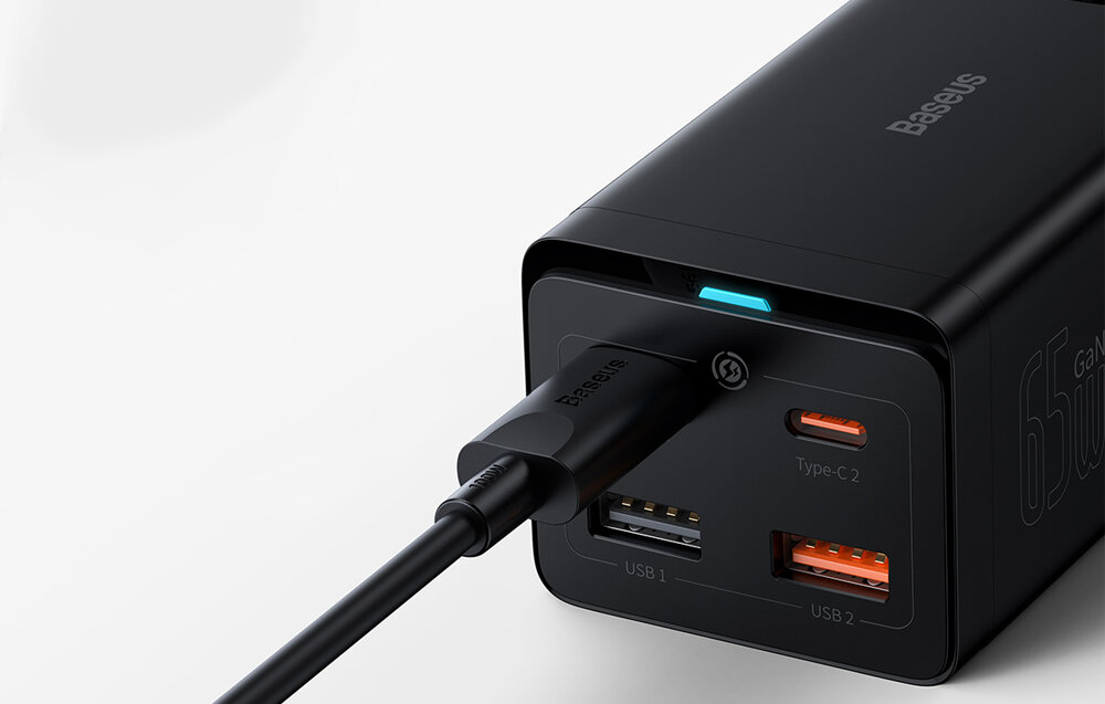 Ładowarka sieciowa BASEUS Gan3 Pro 65W wielofunkcyjna porty szybkie ladowanie jednoczesna lacznosc technologia gan bezpieczenstwo