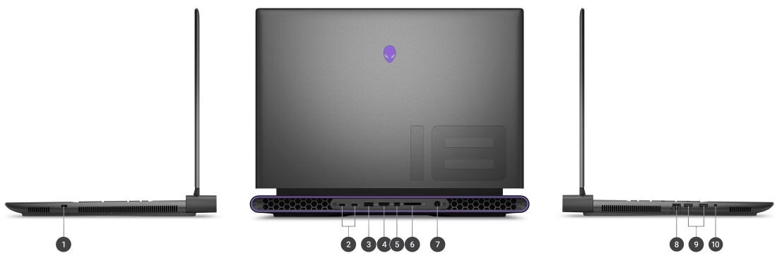 Laptop DELL Alienware M18 R1 18R1 - Złącza