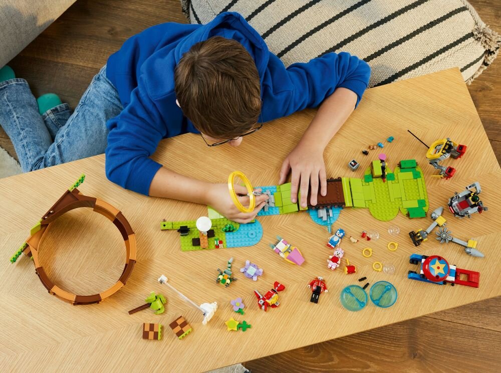 LEGO Sonic the Hedgehog Sonic — wyzwanie z pętlą w Green Hill 76994    klocki elementy zabawa łączenie figurki akcesoria figurka zestaw 