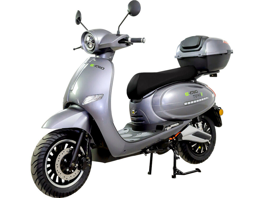 Skuter elektryczny E-MIO Toro+V+ Srebrny modny designerski dla kobiet dla mężczyzn ekonomiczny bezpieczny