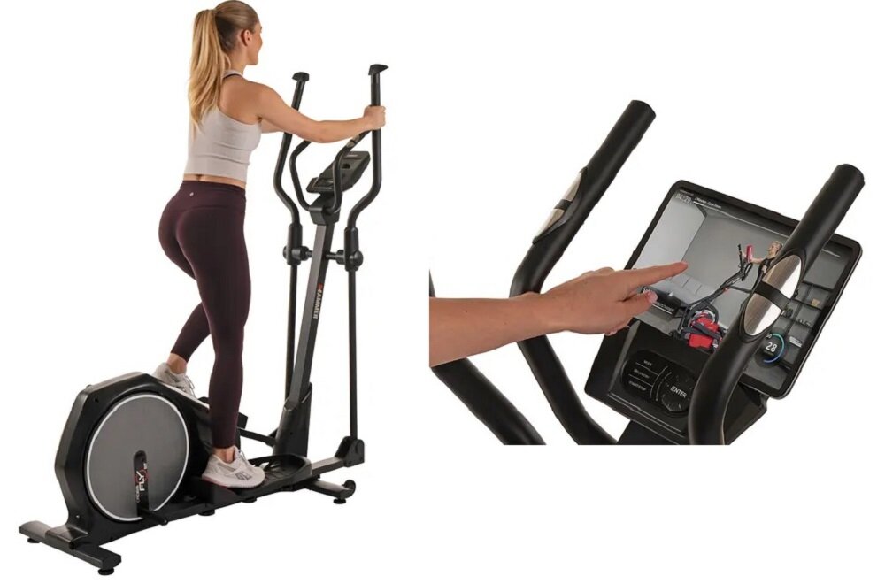 Orbitrek magnetyczny HAMMER Crossfly BT sparować telefon z Bluetooth aplikacja treningowa KINOMAP aplikacja HAMMER WORKOUTS trening od 10 do 50 minut App Store Google Play