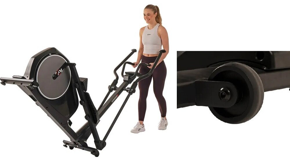 Orbitrek magnetyczny HAMMER Crossfly BT wymiary 56 x 166 x 150 cm waga 43 kg do użytku domowego obciążenie do 130 kg rolki transportowe