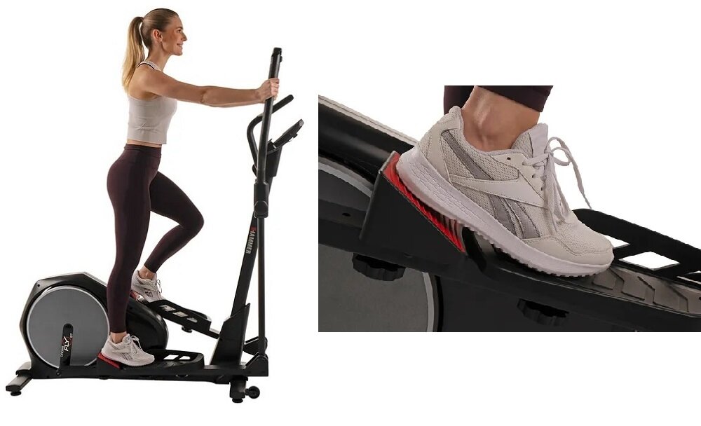 Orbitrek magnetyczny HAMMER Crossfly BT opatentowany innowacyjny system Glute Shaper regulowane płozy do przodu i do tyłu stopa pod kątem większa stymulacja pośladków