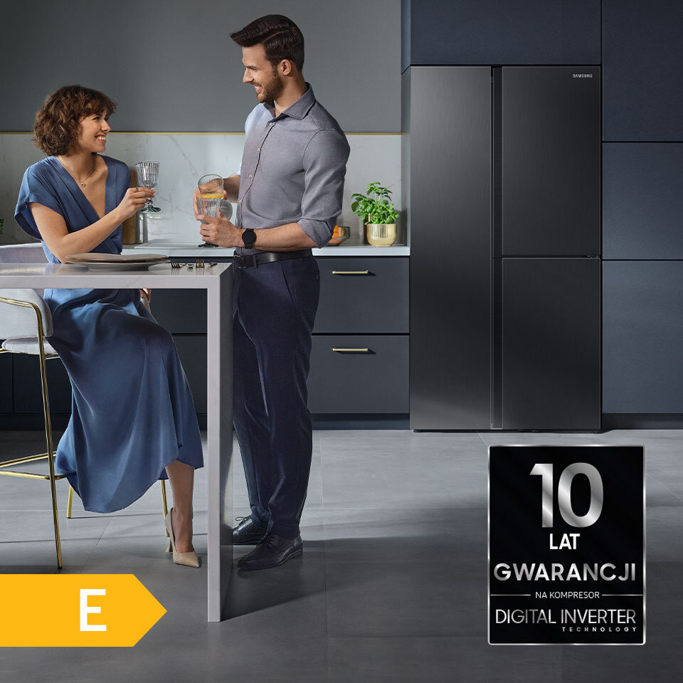 Lodówka Samsung towarzysząca domownikom na co dzień i od święta, z trwałym i niezawodnym kompresorem oraz wysoką klasą energetyczną