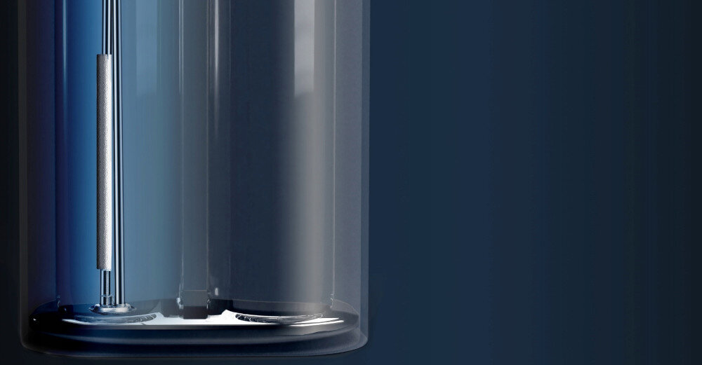 BOJLER ELEKTRYCZNY ELECTROLUX EWH50FMXEEC animacja wnętrze budowa konstrukcja Technologia X-HEA elementy grzejne metalowe obudowy ograniczenie osadzania kamienia kołnierz długa żywotność