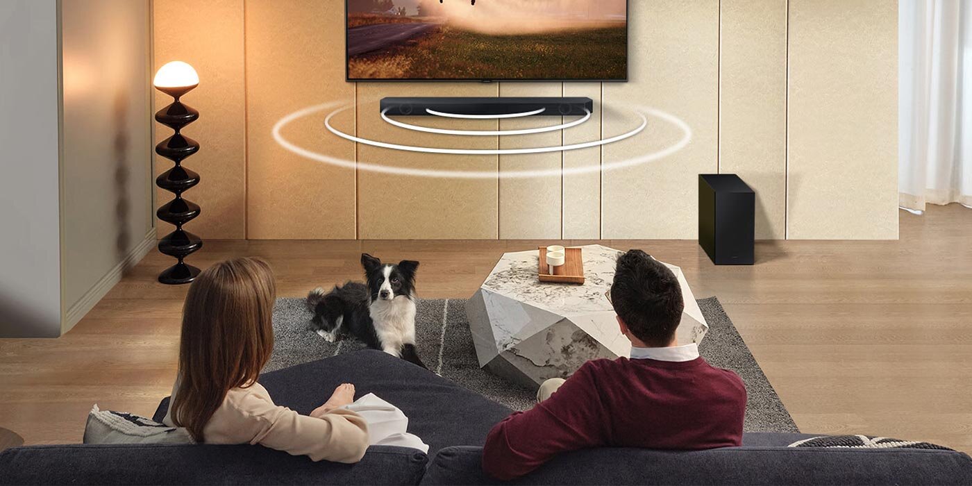 Soundbar HW-Q60C zapewnia wielokanałowy przestrzenny dźwięk Soundbar HW-Q60C zapewnia wielokanałowy przestrzenny dźwięk
