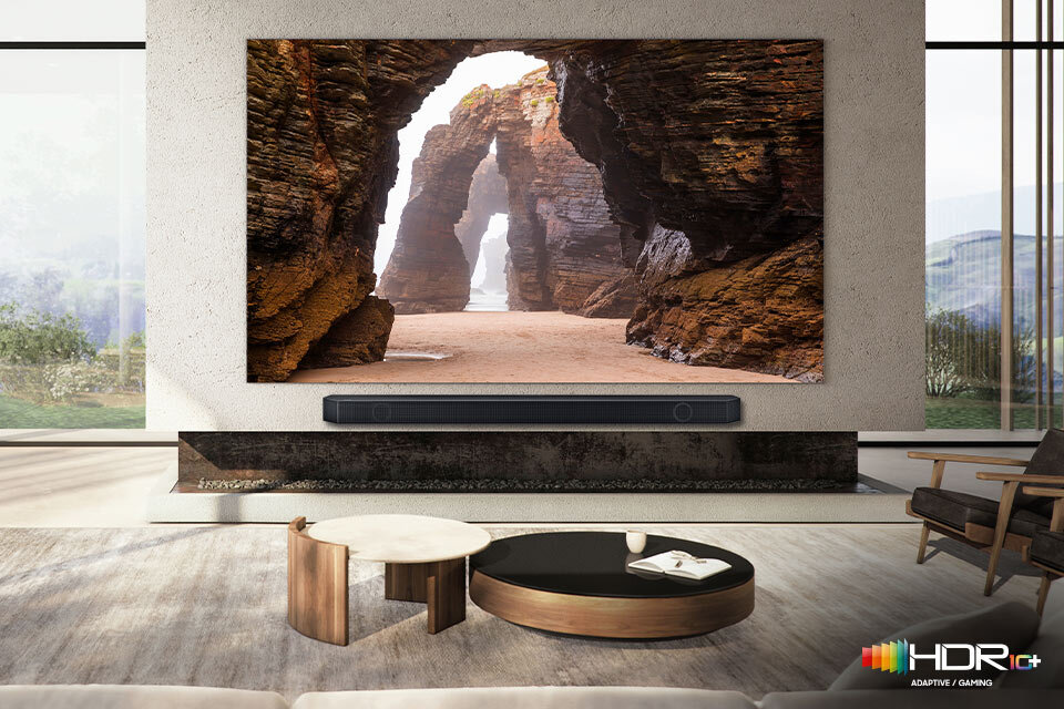 Łączenie soundbara Samsung z treściami wideo HDR 10+ Łączenie soundbara Samsung z treściami wideo HDR 10+