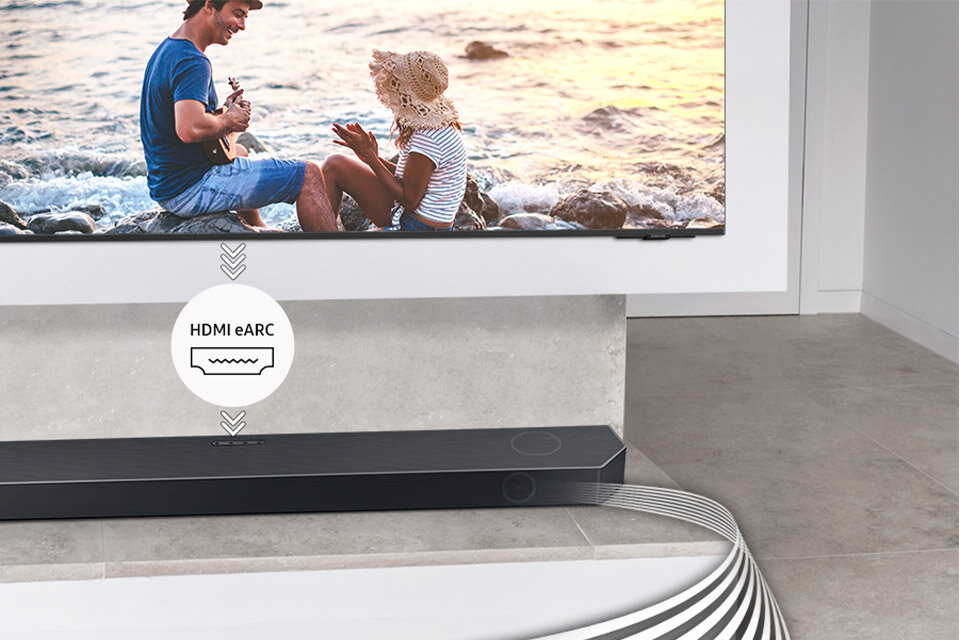 Realizm dźwięku zapewnionego przez HDMI eARC Realizm dźwięku zapewnionego przez HDMI eARC