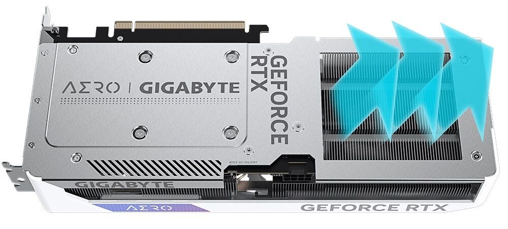 Відеокарта GIGABYTE GeForce RTX 4060 Ti Aero 8GB OC DLSS 3 - охолодження екрана