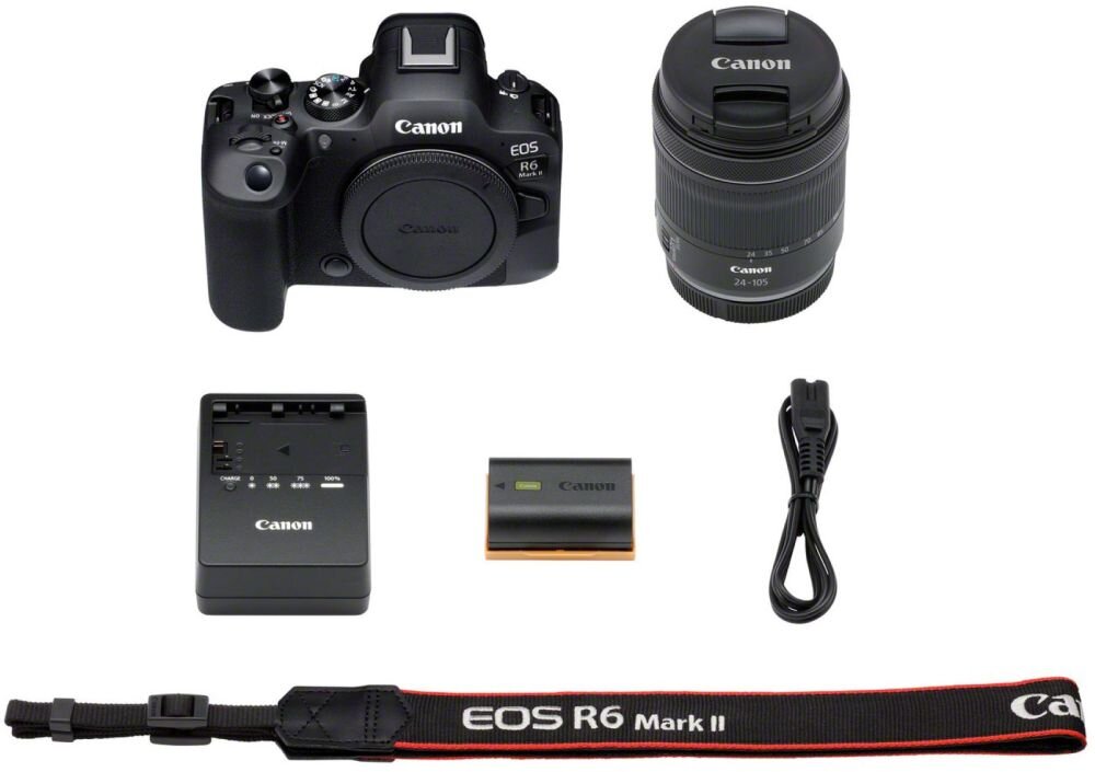 Aparat CANON EOS R6 Mark II   zdjęcia obiektyw ekran wizjer ogniskowa przysłona migawka obudowa bateria zasilanie filmy nagrywanie rozdzielczość matryca rozmiar przekątna tryby iso montaż lampa światło przyciski sterowanie menu kontrast jasność balans bieli filtry cmos karta pliki format zapis seria