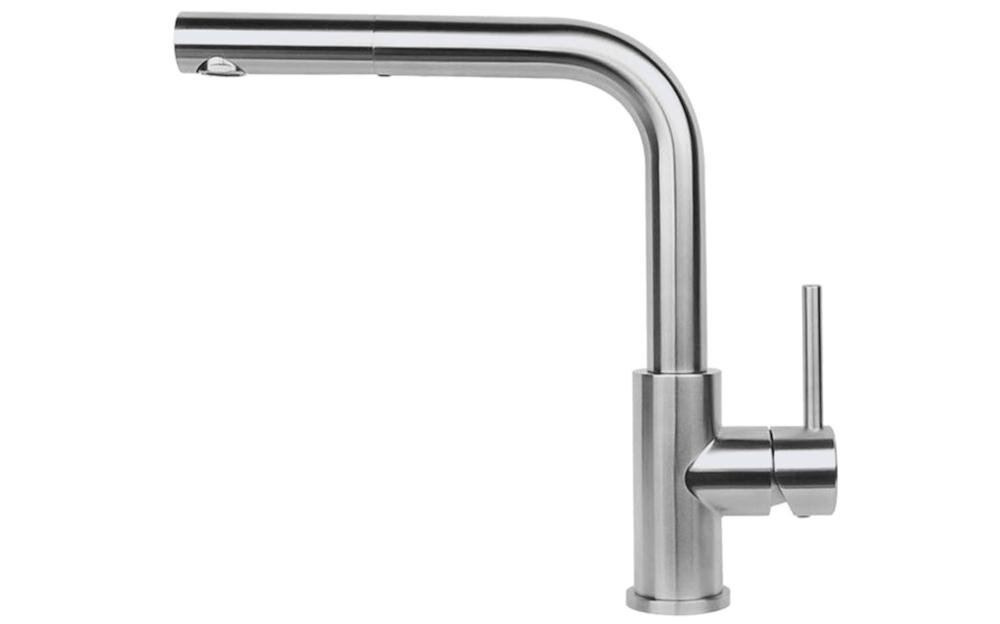 REGINOX Palm R34583 styl stal szlachetna harmonia bateria zlewozmywak regulacja strumień temperatura ręka ceramika trwałość nieszczelność regulacja strumień