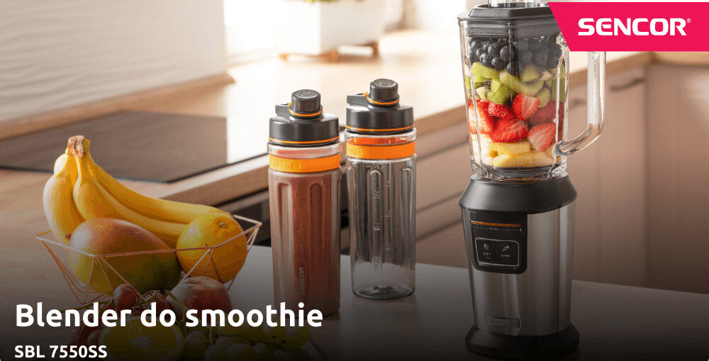 Blender personalny SENCOR SBL 7550SS (Sportowy) + 2 bidony w komplecie zdjęcie lifestyle Blenduj, zabieraj, korzystaj