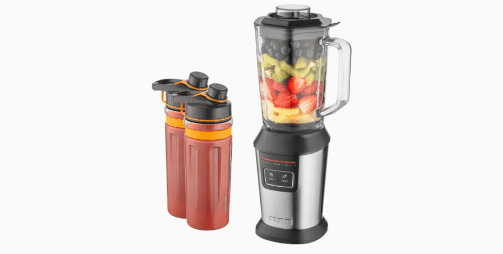 Blender personalny SENCOR SBL 7550SS (Sportowy) + 2 bidony w komplecie zdjęcie lifestyle Stabilna podstawa Gumowe, antypoślizgowe nóżki  w stabilnej pozycji