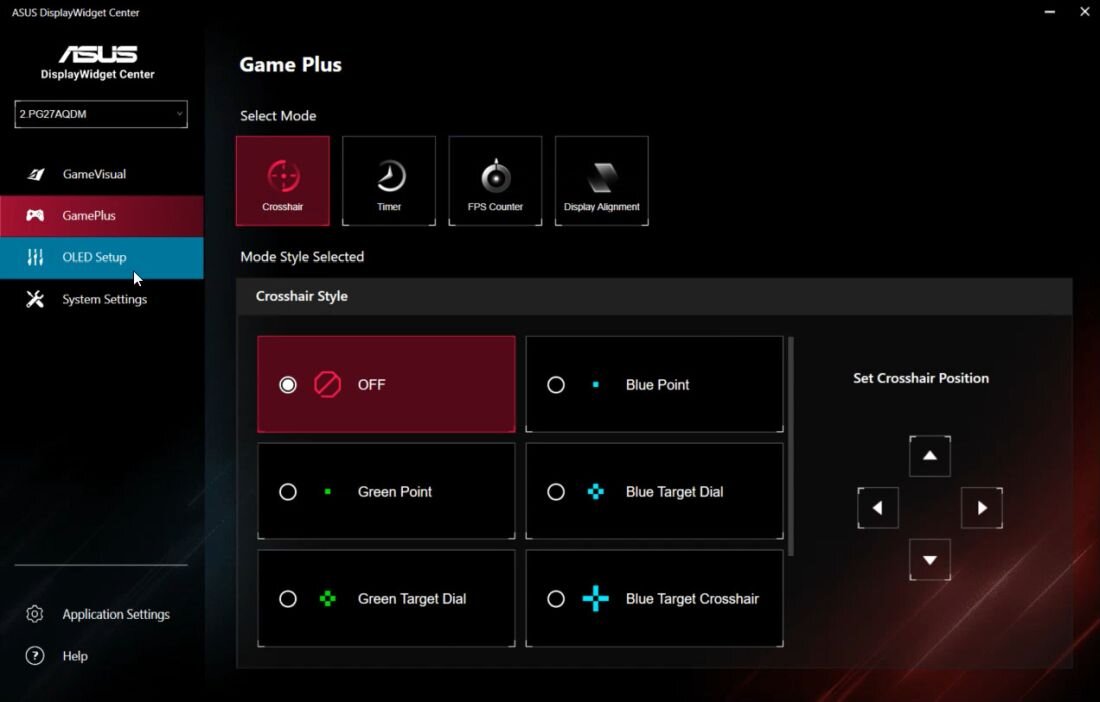 Monitor ASUS ROG Swift OLED PG27AQDM - DisplayWidget Center