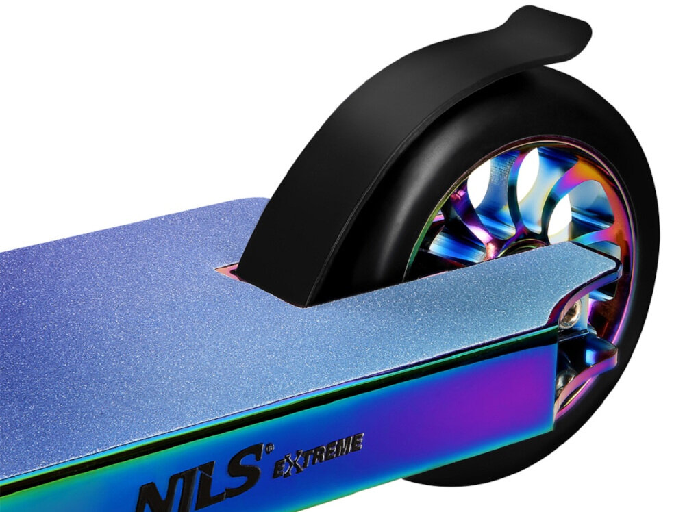 Hulajnoga wyczynowa NILS EXTREME HS014 Pro hamulece tylny nożny intuicyjny w obsłudze działa natychmiast