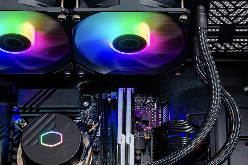 Chłodzenie wodne COOLER MASTER MasterLiquid 240L Core ARGB wydajność wentylator łopatki ARGB kolory powietrze ciśnienie ustawienia temperatura