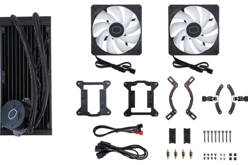 Chłodzenie wodne COOLER MASTER MasterLiquid 240L Core ARGB wydajność wentylator łopatki ARGB kolory powietrze ciśnienie ustawienia temperatura