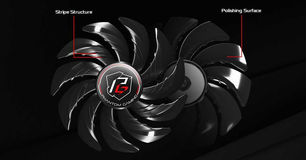 Karta graficzna ASROCK Radeon RX 7600 Phantom Gaming OC 8GB   - Striped Axial 