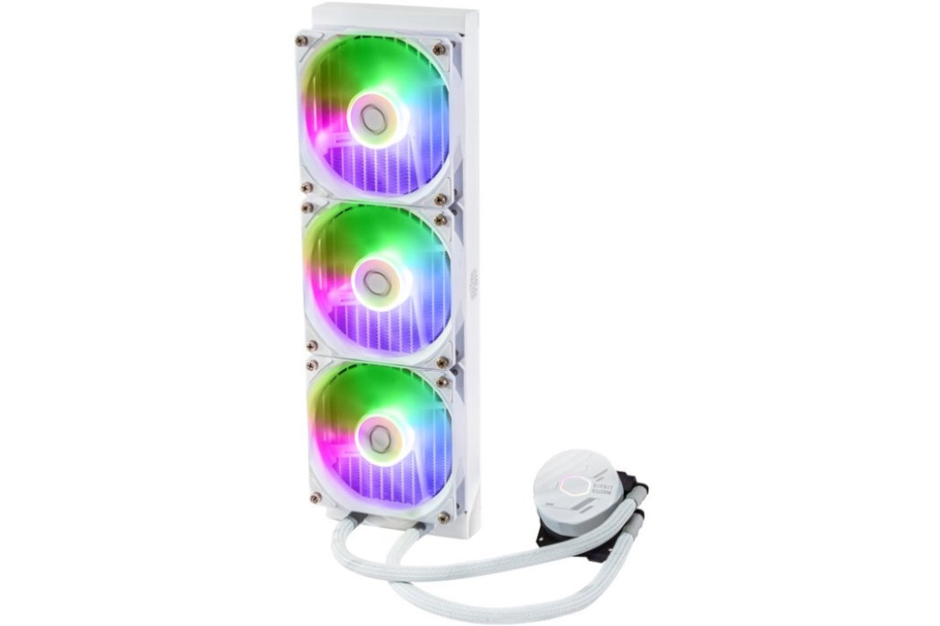Chłodzenie wodne COOLER MASTER MasterLiquid 360L Core ARGB wydajność wentylator łopatki ARGB kolory powietrze ciśnienie ustawienia temperatura
