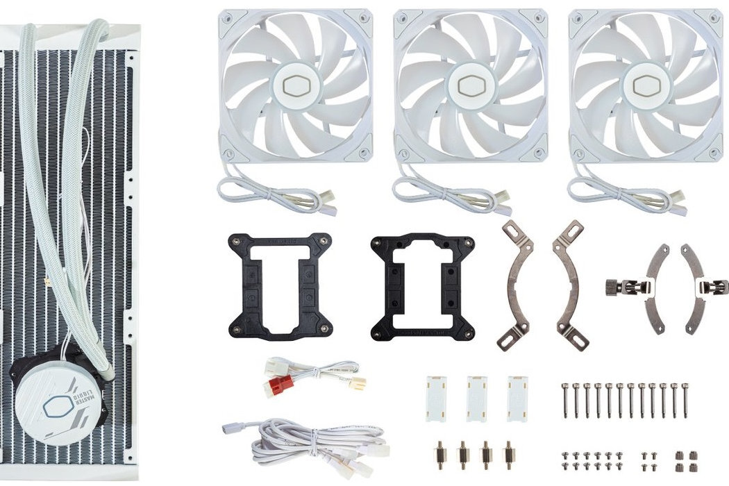 Chłodzenie wodne COOLER MASTER MasterLiquid 360L Core ARGB wydajność wentylator łopatki ARGB kolory powietrze ciśnienie ustawienia temperatura