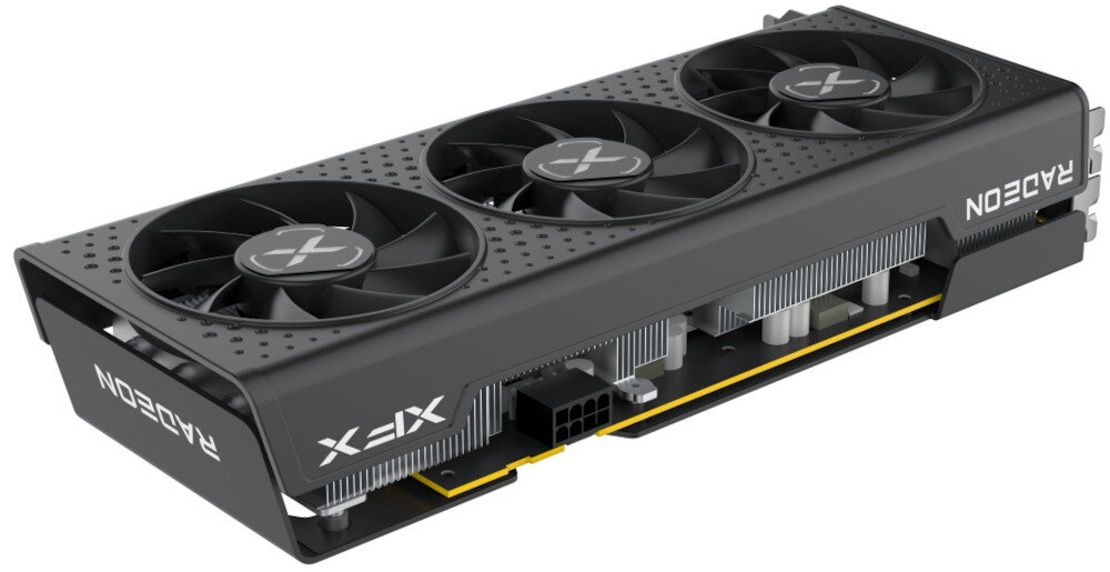 Karta graficzna XFX Radeon RX 7600 Speedster QICK 308 8GB Black Edition temperatury chłodzenie wentylatory radiator