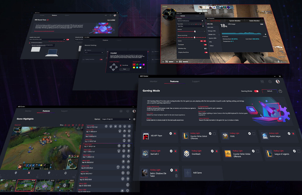 Komputer MSI MAG Infinite S3 13TC-660XPL aplikacja oprogramowanie funkcje monitoring dostosowanie