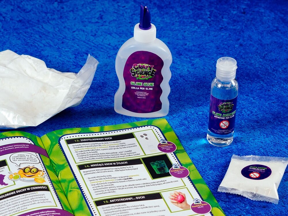 Zestaw kreatywny LISCIANI Crazy Science Slime w Ciemności 304-PL89239 eksperymentowanie, pobudzenie wyobraźni, rozwijanie zdolności manualnych, wsparcie samodzielnego myślenia
