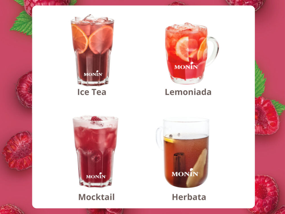 Puree do herbaty MONIN Malina 500 ml topping dodatek intensywny smak aromat