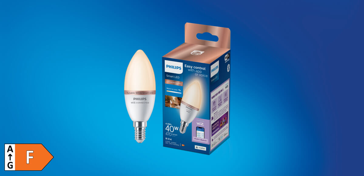 Inteligentna żarówka LED PHILIPS 9290024487A E14 C37 4,9 W 40 W 470 lm 2200-6500 K