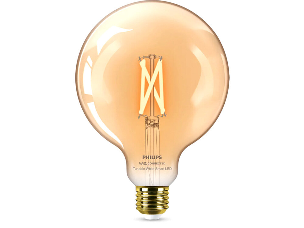 Inteligentna żarówka LED PHILIPS WFB G125 920-50 AMB 1PF 6 7W E27 Wi-Fi do oświetlania dużych przestrzeni kąt świecenia 360 stopni ciepłe lub zimne białe światło retro design widoczny żarnik ekologiczna ochrona środowiska prosta obsługa i montaż sterowanie poprzez Wi-Fi