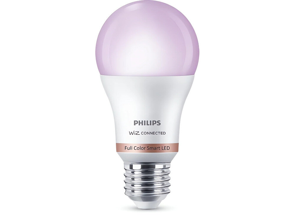 Inteligentna żarówka LED PHILIPS A60 922-65 RGB 1PF 6 8W E27 Wi-Fi do oświetlania dużych przestrzeni kąt świecenia 360 stopni białe światło kolorowe światło prosta obsługa i montaż sterowanie poprzez Wi-Fi moc 8 W trzonek E27