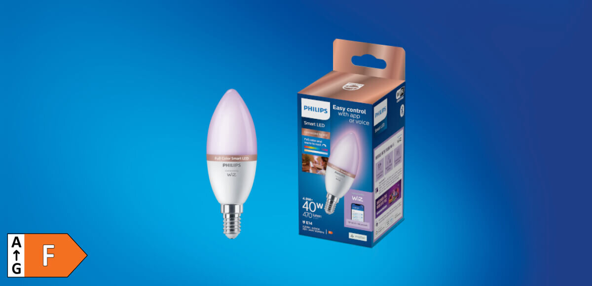 Inteligentna żarówka LED PHILIPS 9290024488A E14 C37 4,9 W 40 W 470 lm 2200-6500 K