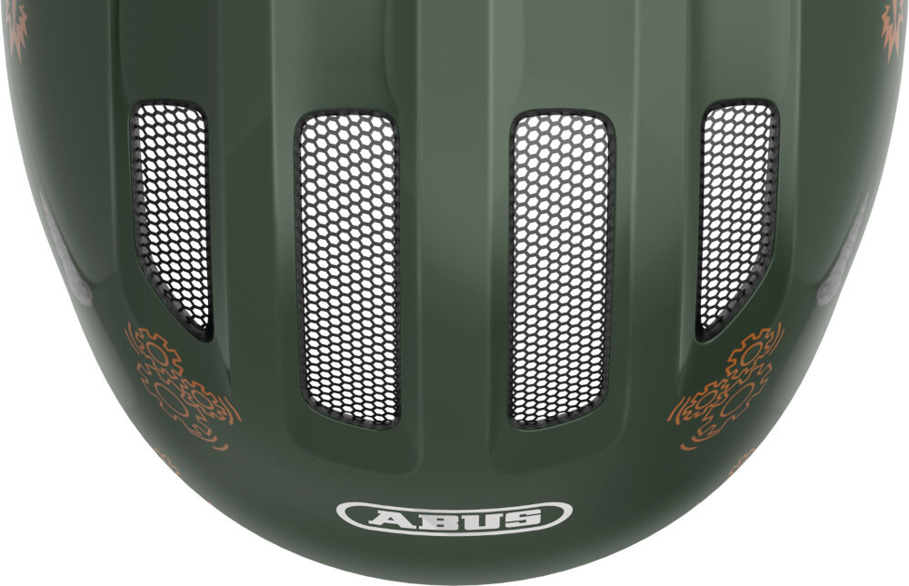 Kask rowerowy ABUS Smiley 3.0 Zielono-szary dla Dzieci (rozmiar M) siatka przeciw owadom