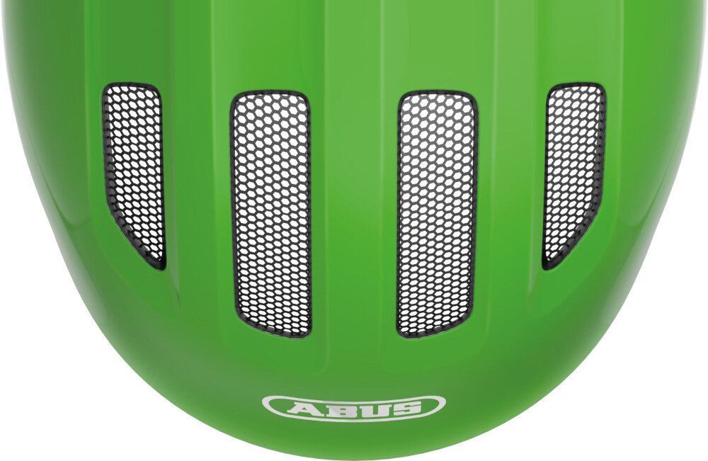 Kask rowerowy ABUS Smiley 3.0 LED Zielony dla Dzieci (rozmiar S) siatka przeciw owadom