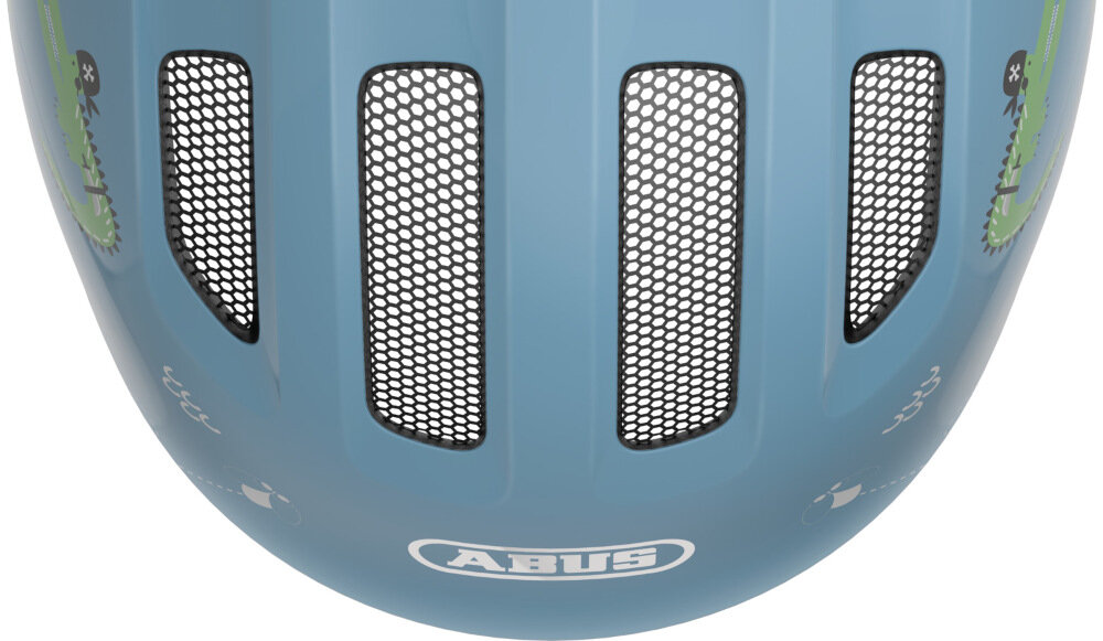 Kask rowerowy ABUS Smiley 3.0 LED Niebiesko-zielony dla Dzieci (rozmiar S) siatka przeciw owadom