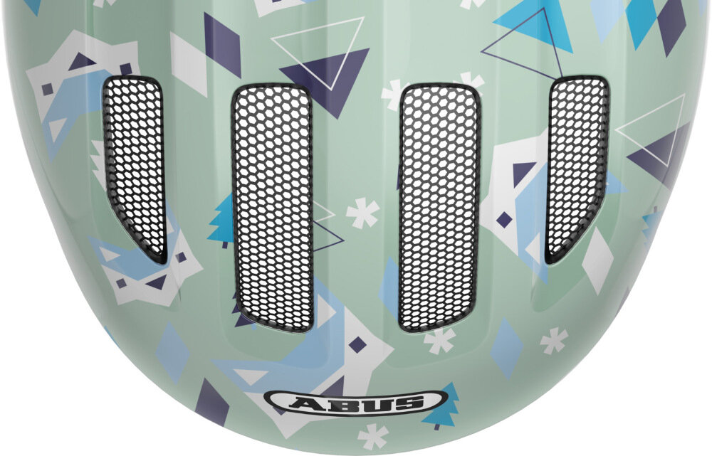 Kask rowerowy ABUS Smiley 3.0 LED Zielono-niebieki dla Dzieci (rozmiar S) siatka przeciw owadom