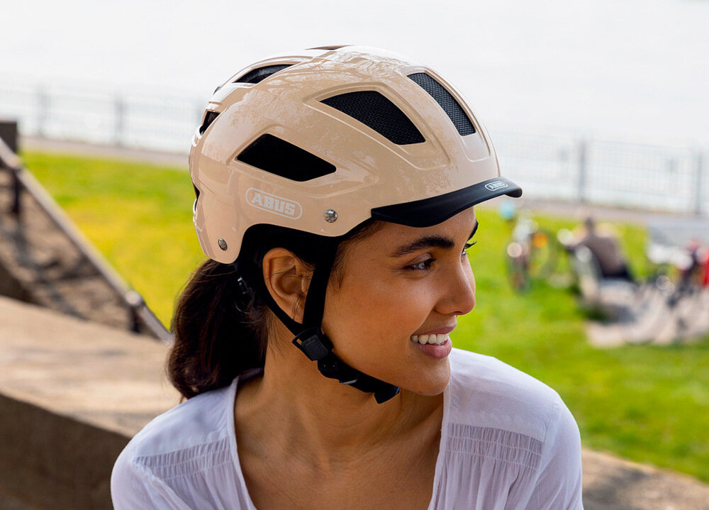 Kask rowerowy ABUS Hyban 2.0 Zielony Miejski (rozmiar M) siatka na owady
