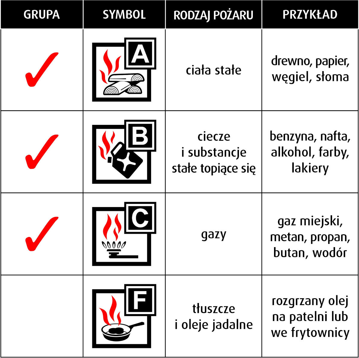 Gaśnica proszkowa OGNIOCHRON GP-2x ABC zastosowanie