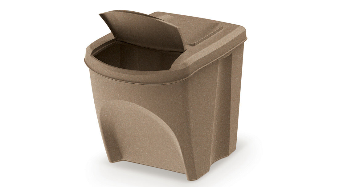 Kosza na śmieci PROSPERPLAST Sortibox IKWB25S3W  (3x25l) Naturo Ec Wygoda każdego dnia Uchylne pokrywki szybki dostęp higiena wymiary