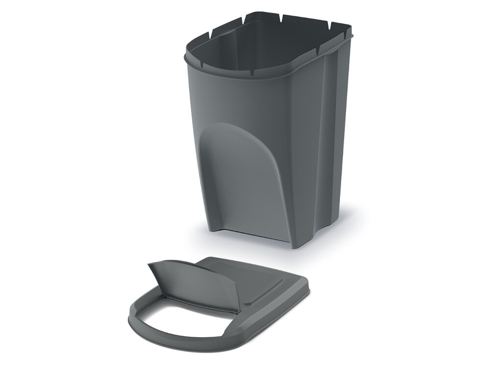 Kosz na śmieci PROSPERPLAST Sortibox SET5 5 x 20L Szary wygodna uchylna klapka solidna konstrukcja prosta segregacja odpadow