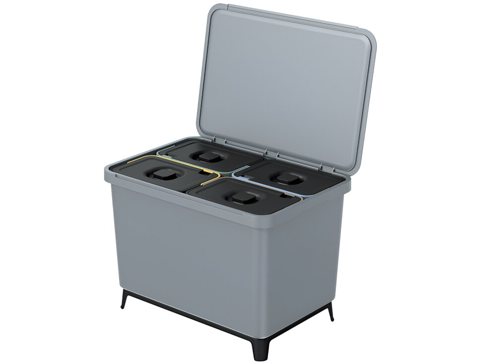 Kosz na śmieci KEDEN Systema NKS60W4-429U 4 x 10L Szary zdejmowana podstawka personalizacja kolor rozmiar