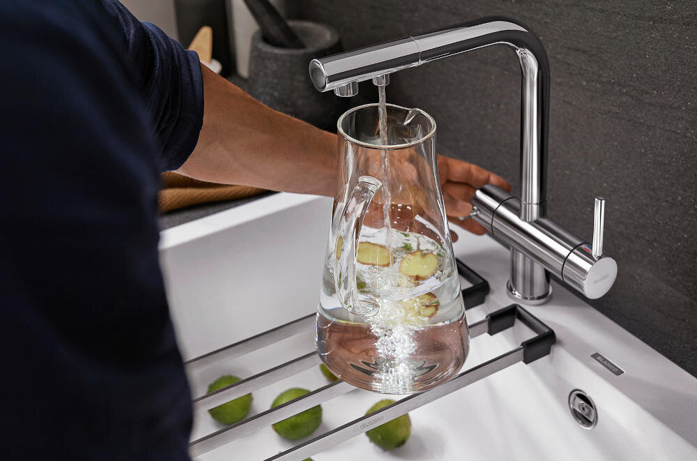 BLANCO Fontas-S II 526947 płyta stabilizująca stabilność bateria montaż zlewozmywak stal szlachetna wykończenie komora