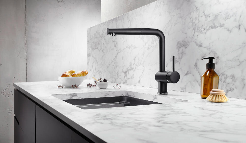 BLANCO LINUS-S Silgranit-Look 526959 wylewka bateria obrotowa płynne ruchy swoboda działania elastyczność użytkowanie