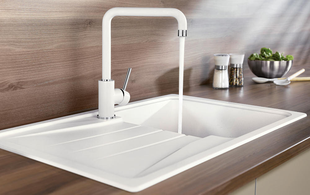 BLANCO Mili 527460 wygląd bateria funkcjonalność zawór zwrotny cofanie woda przełącznik strumień