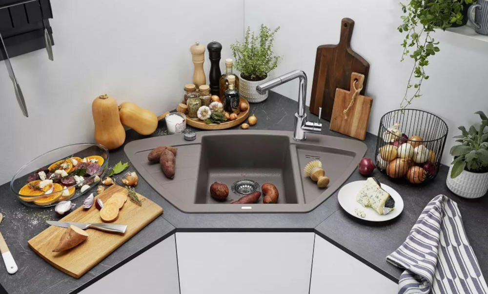 BLANCO Zia 9 E 527394 zlewozmywak komora blat kuchnia silgranit odporność zarysowania uderzenia temperatura ociekacz osuszanie woda naczynia owoce warzywa