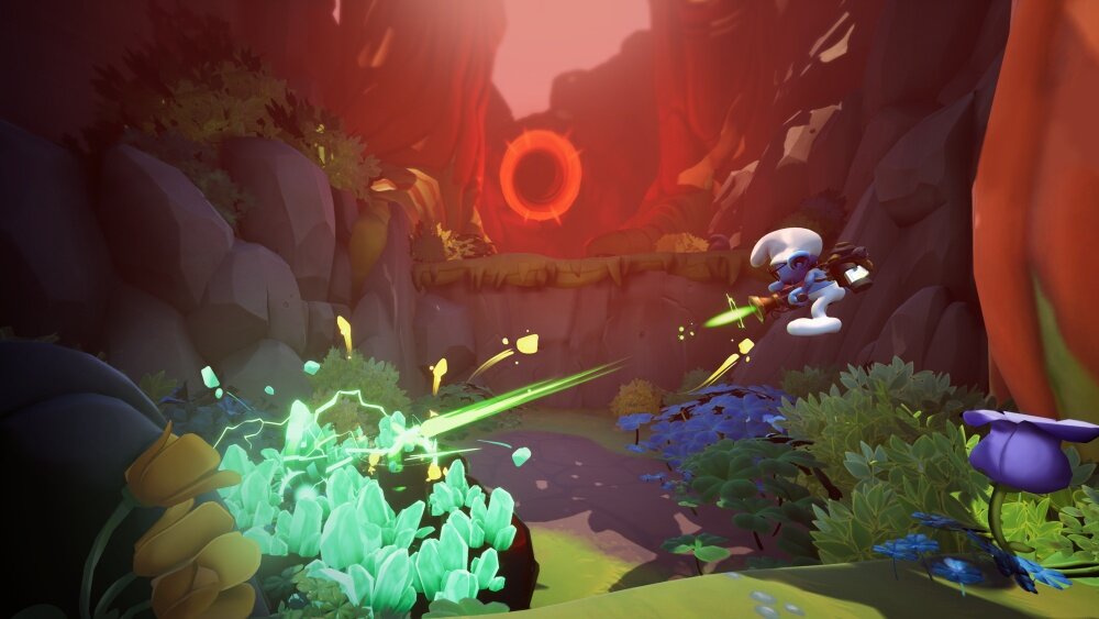 Smerfy 2 - Więzień Zielonego Kamienia Gra NINTENDO SWITCH kamień uścisk drużyna składnik pracuś drużyna przeklęta kraina wioska ocalenie teleporty