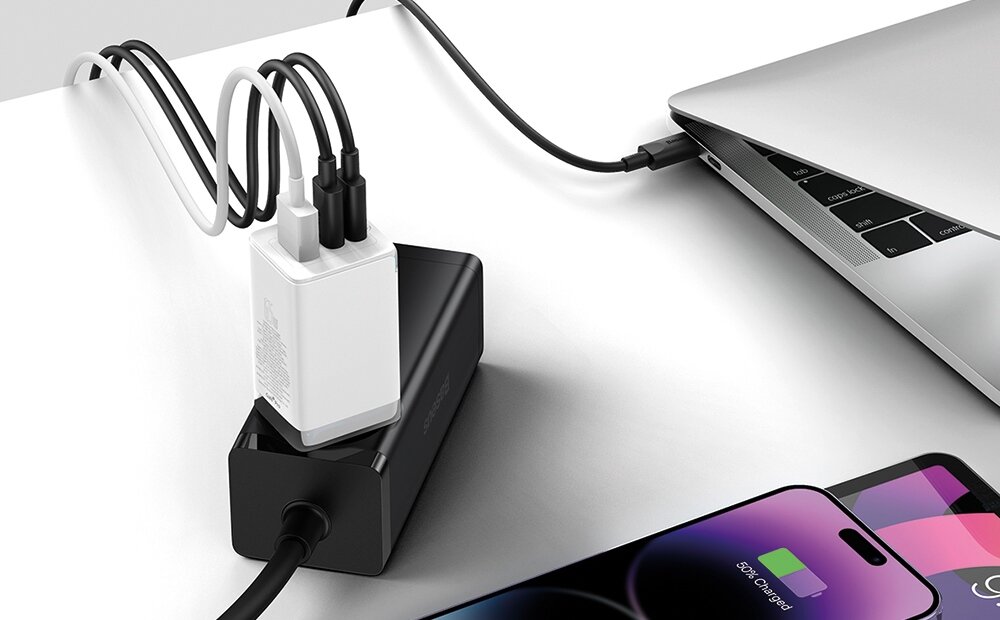 Ładowarka sieciowa BASEUS GaN5 Pro 65W MOC ŁADOWANIE SZYBKOŚĆ URZĄDZENIA BEZPIECZEŃŚTWO LEKKOŚĆ WYTRZYMAŁOŚĆ PRZENOŚNA WYTRZYMAŁA KOMPATYBILNOŚĆ