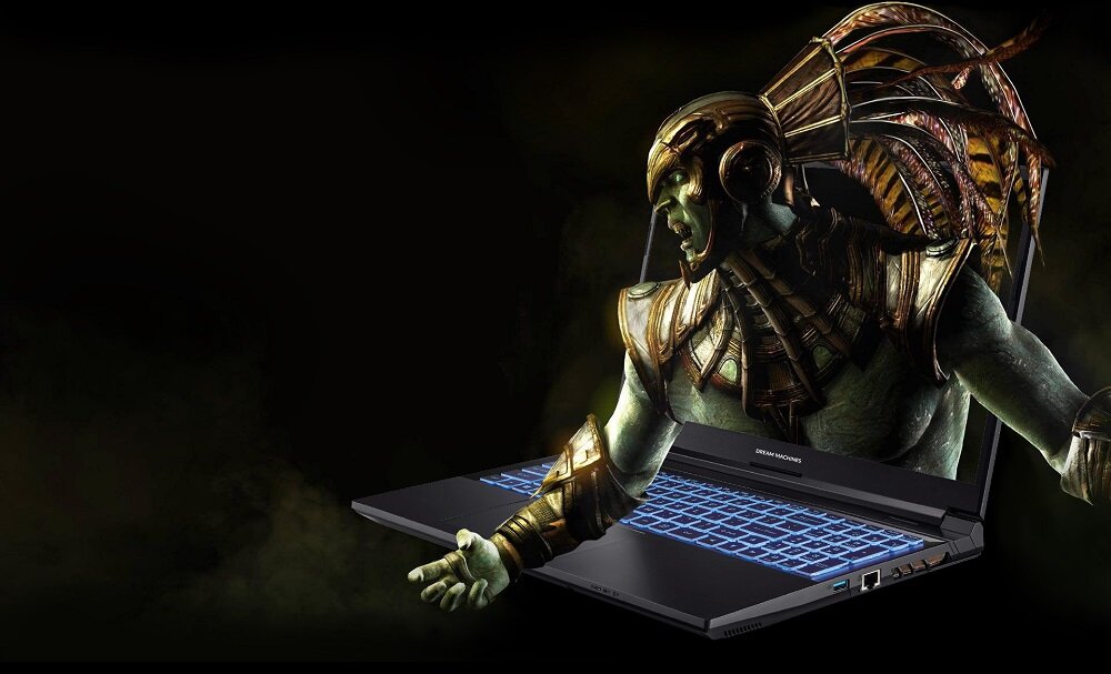Laptop DREAMMACHINES RT3050 Ti - Wyglad ogólny opis