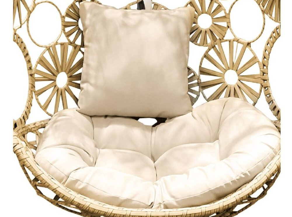 Fotel podwieszany MAJOWO MIR-B3169SB Ibiza Beżowy miękkie poduszki pduszka pod głowę uchwyty